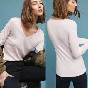 Anthropologie Long Sleeve Pink Knit Tee